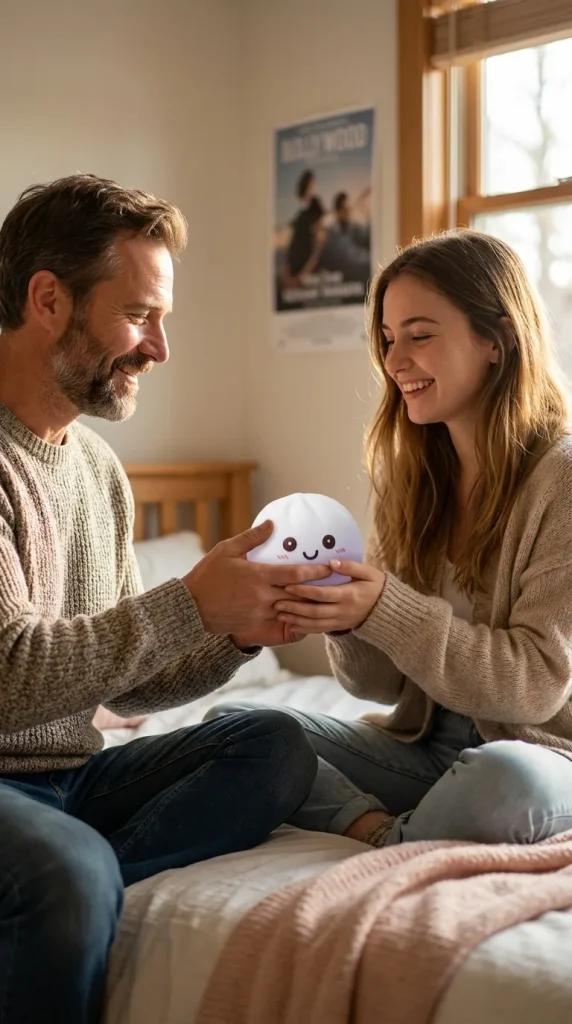 Dumpling Squishy Nattlampa Vit Måne som presenttips