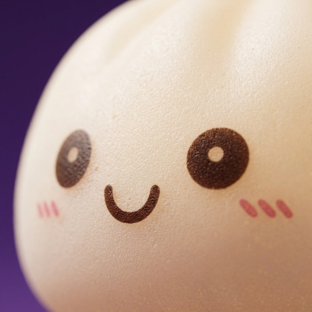 Dumpling Squishy Nattlampa Vit Måne — närbild på strukturen