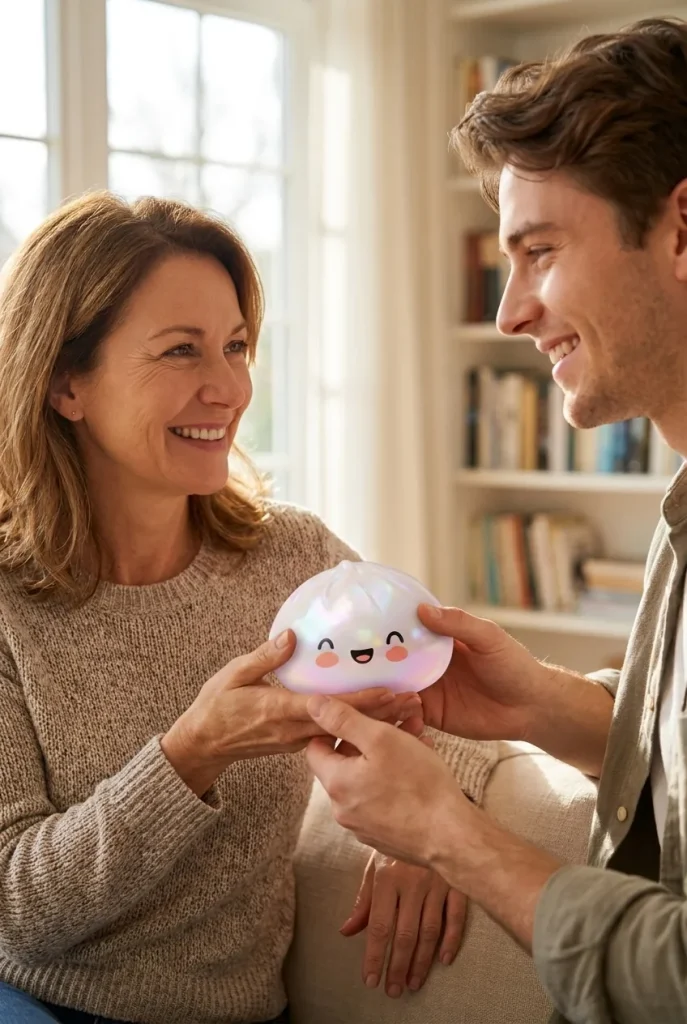 Dumpling Squishy Vit Moln Unik som presenttips