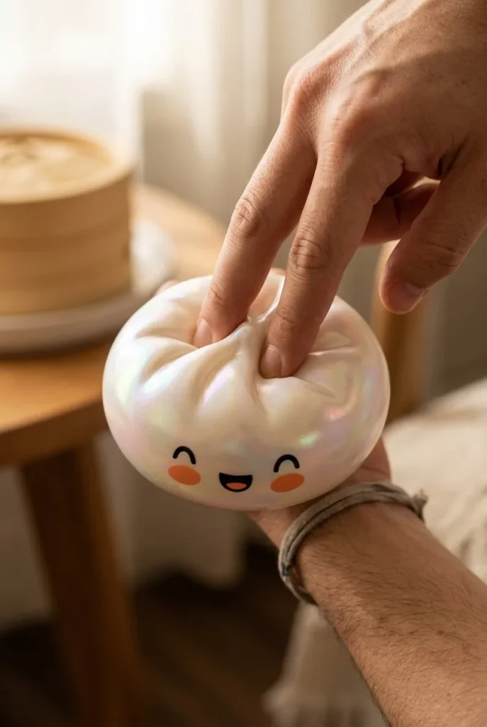 Dumpling Squishy Vit Moln Unik mitt i klämmet