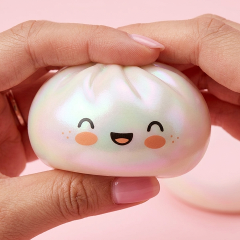 Dumpling Squishy Vit Moln Unik — slow-rise-effekt, skummet återtar långsamt sin form