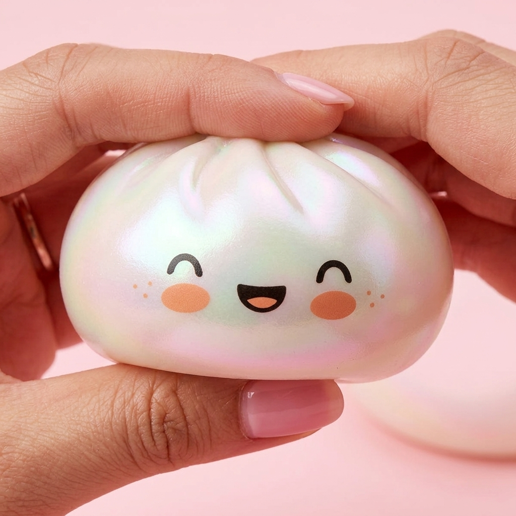 Dumpling Squishy Vit Moln Unik — slow-rise-effekt, skummet återtar långsamt sin form