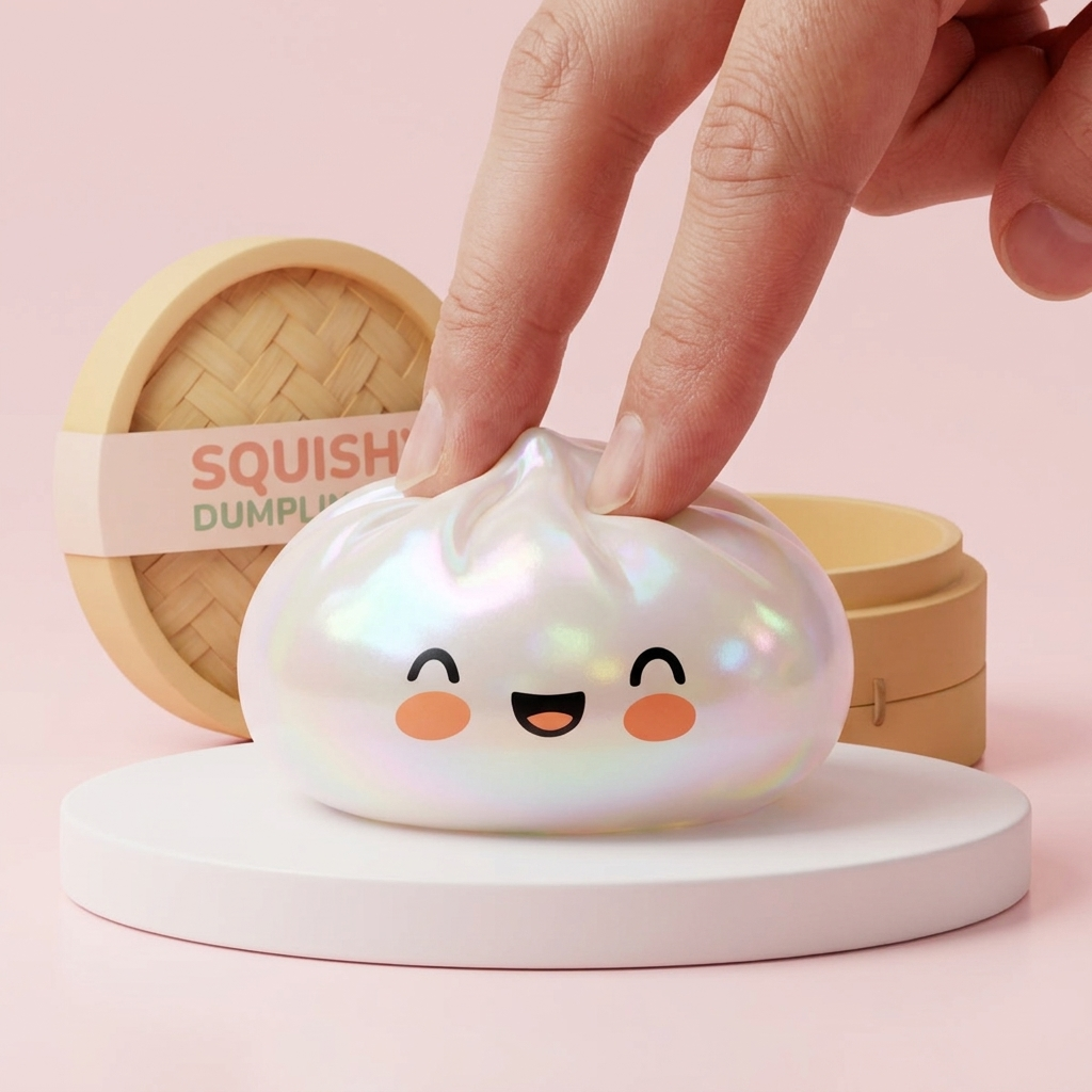Dumpling Squishy Vit Moln Unik — i klämmet, mjukt slow-rise-skum