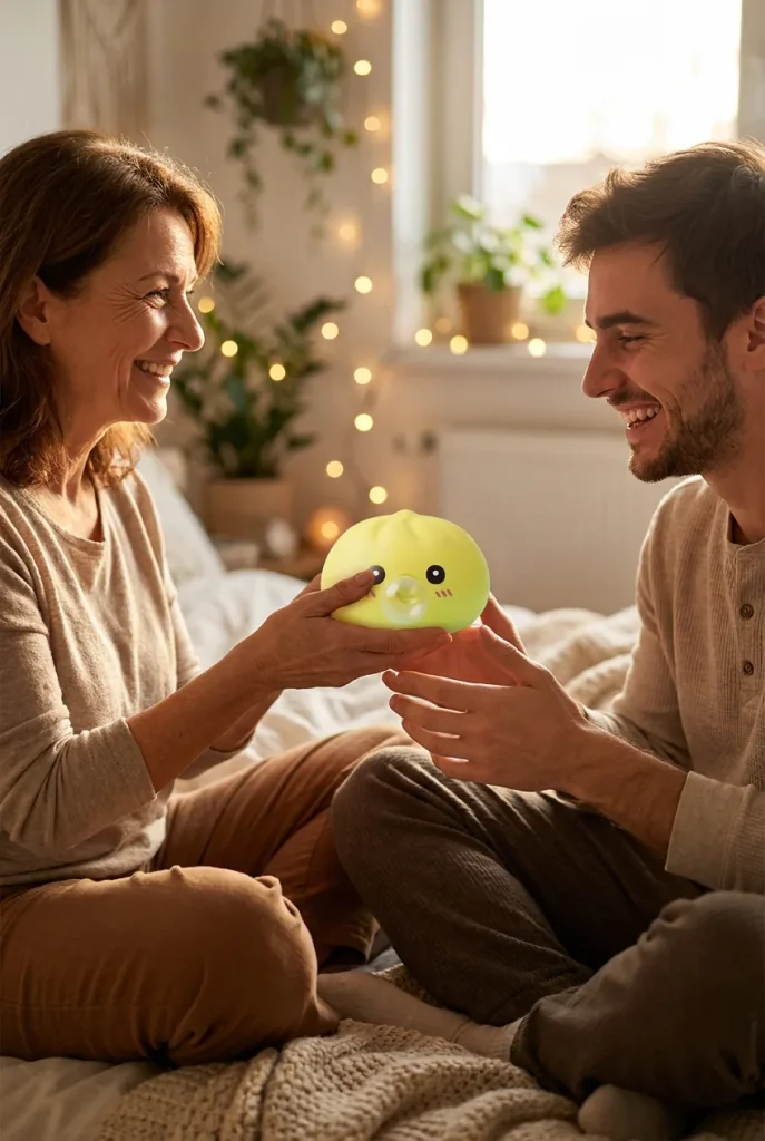 Jumbo Dumpling Squishy Gul XXL som presenttips