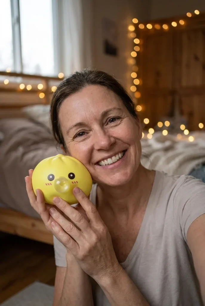 Jumbo Dumpling Squishy Gul XXL i vardagen