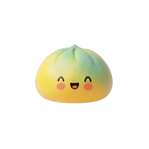 Yellow Fade Dumpling Squishy Gul Solnedgång — i klämmet, mjukt slow-rise-skum