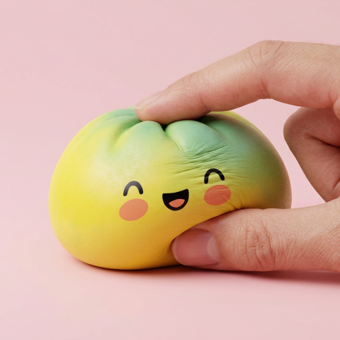 Yellow Fade Dumpling Squishy Gul Solnedgång — i klämmet, mjukt slow-rise-skum