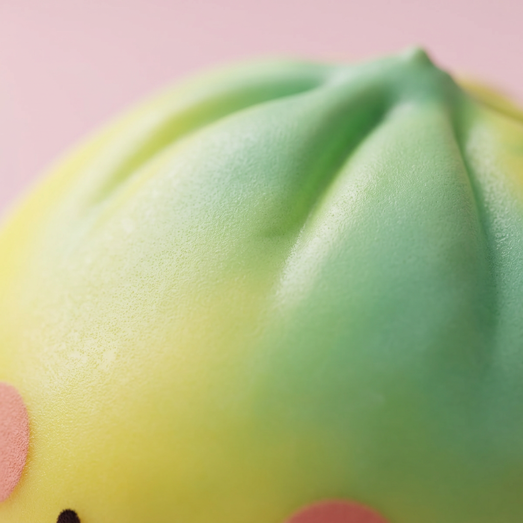 Yellow Fade Dumpling Squishy Gul Solnedgång — närbild på strukturen