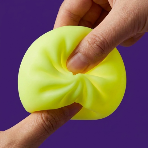 Solgul Dumpling Squishy Nattlampa — i klämmet, mjukt slow-rise-skum