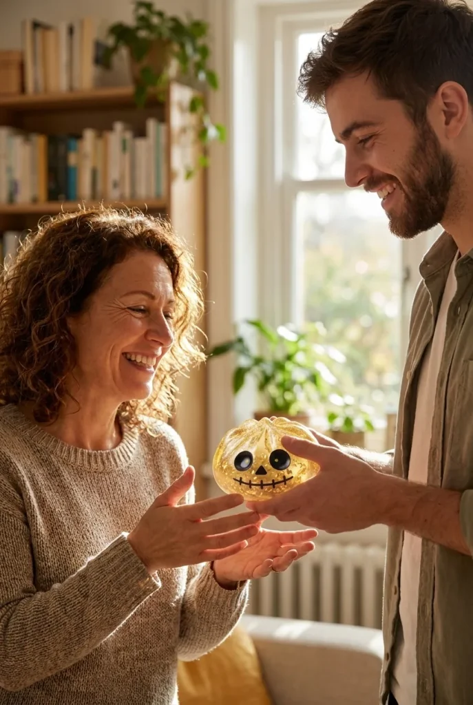 Dumpling Squishy Zombie Halloween Glitter Guld som presenttips