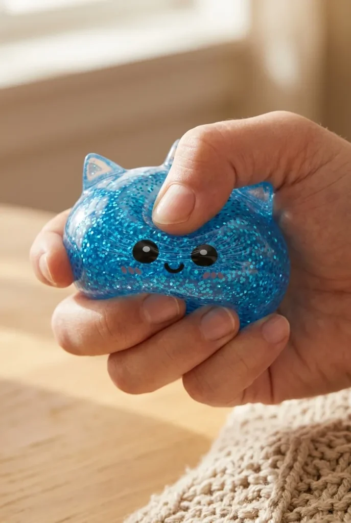 Unicorn Dumpling Squishy Glitter Blå mitt i klämmet