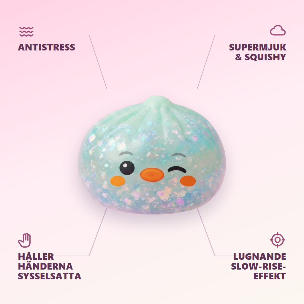 Squishy Dumpling Pingvin Myntgrön Frost — dess fördelar
