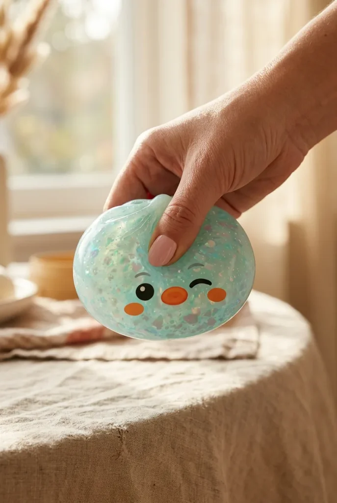 Squishy Dumpling Pingvin Myntgrön Frost mitt i klämmet