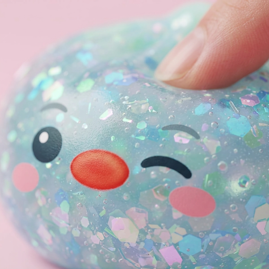 Squishy Dumpling Pingvin Myntgrön Frost — närbild på strukturen