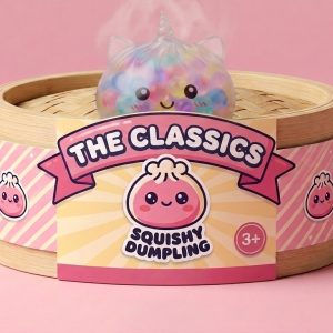 Squishy Dumpling Unicorn Bubble Pastell i sin bambu-ångkorg