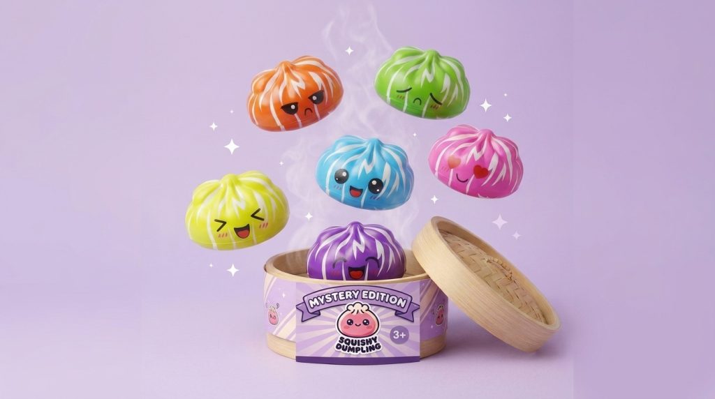 Dumpling Squishy Mystery Happy Faces Glada Miner — i klämmet, mjukt slow-rise-skum