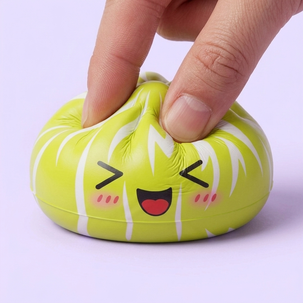 Dumpling Squishy Mystery Happy Faces Glada Miner — i klämmet, mjukt slow-rise-skum