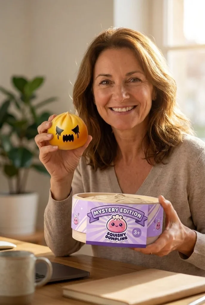 Spöke Dumpling Squishy Mystery med sin ask