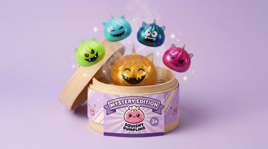 Dumpling Squishy Mystery Halloween Enhörning — i klämmet, mjukt slow-rise-skum