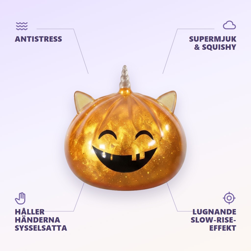 Dumpling Squishy Mystery Halloween Enhörning — dess fördelar