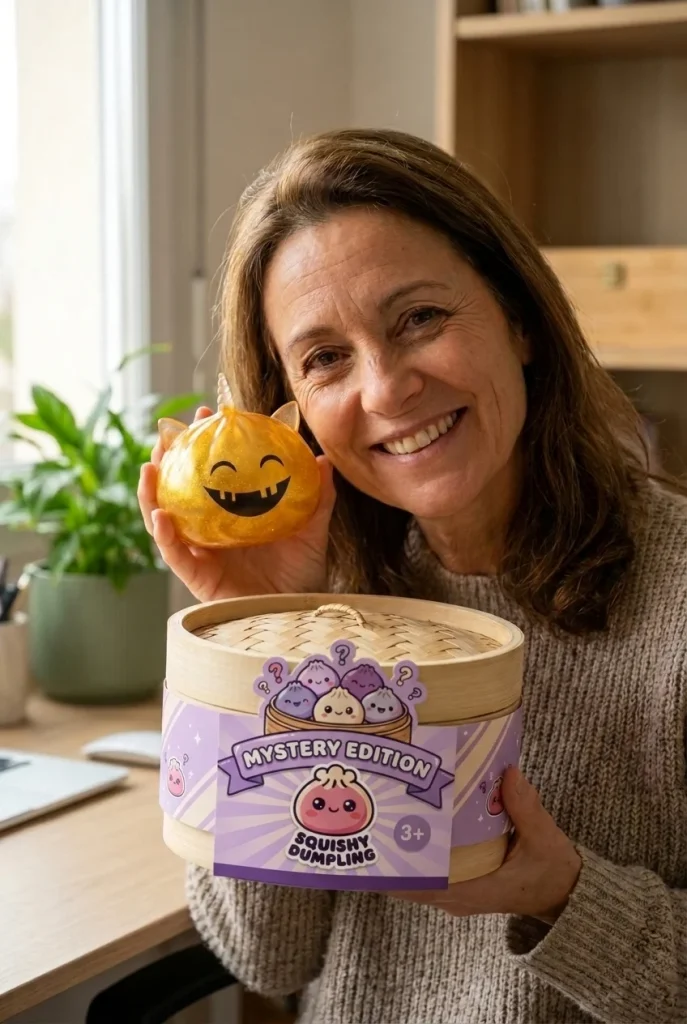 Dumpling Squishy Mystery Halloween Enhörning med sin ask
