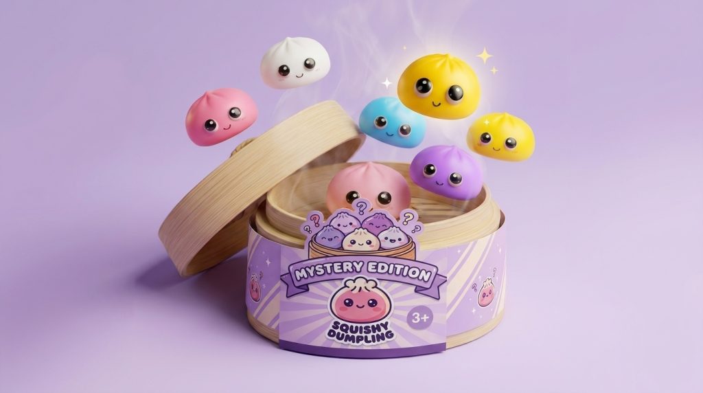 Dumpling Squishy Mystery Pop Stora Ögon — i klämmet, mjukt slow-rise-skum
