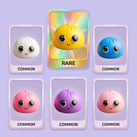 Dumpling Squishy Mystery Pop Stora Ögon — i klämmet, mjukt slow-rise-skum