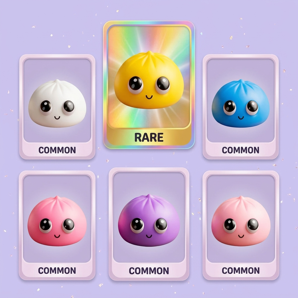 Dumpling Squishy Mystery Pop Stora Ögon — i klämmet, mjukt slow-rise-skum