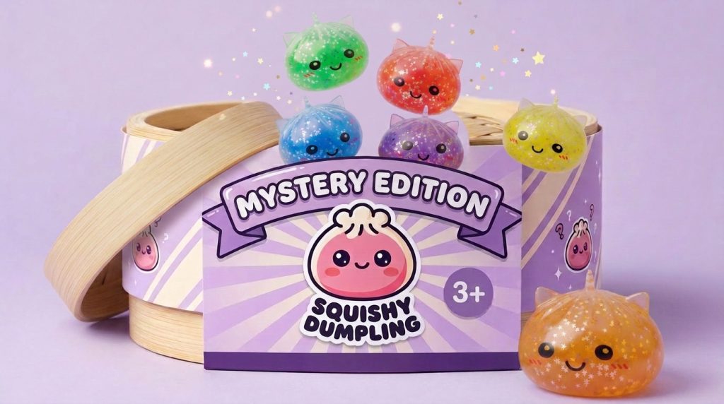 Unicorn Dumpling Squishy Mystery Glitter — i klämmet, mjukt slow-rise-skum