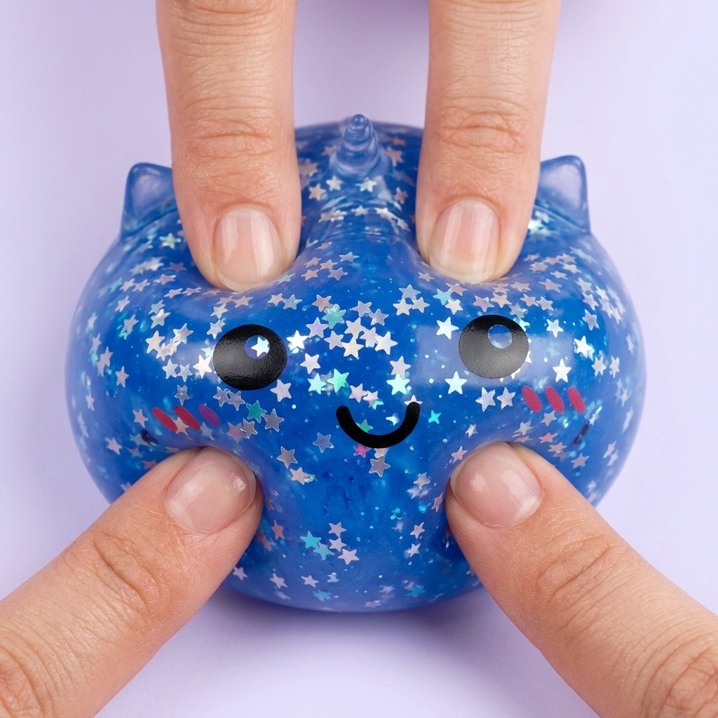 Unicorn Dumpling Squishy Mystery Glitter — slow-rise-effekt, skummet återtar långsamt sin form