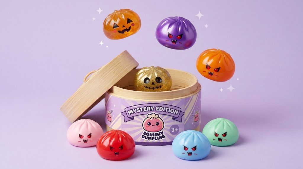 Vampire Mystery Dumpling Squishy Blodröd — i klämmet, mjukt slow-rise-skum
