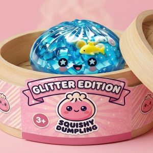 Glitter Dumpling Squishy Ocean Korallrev i sin bambu-ångkorg