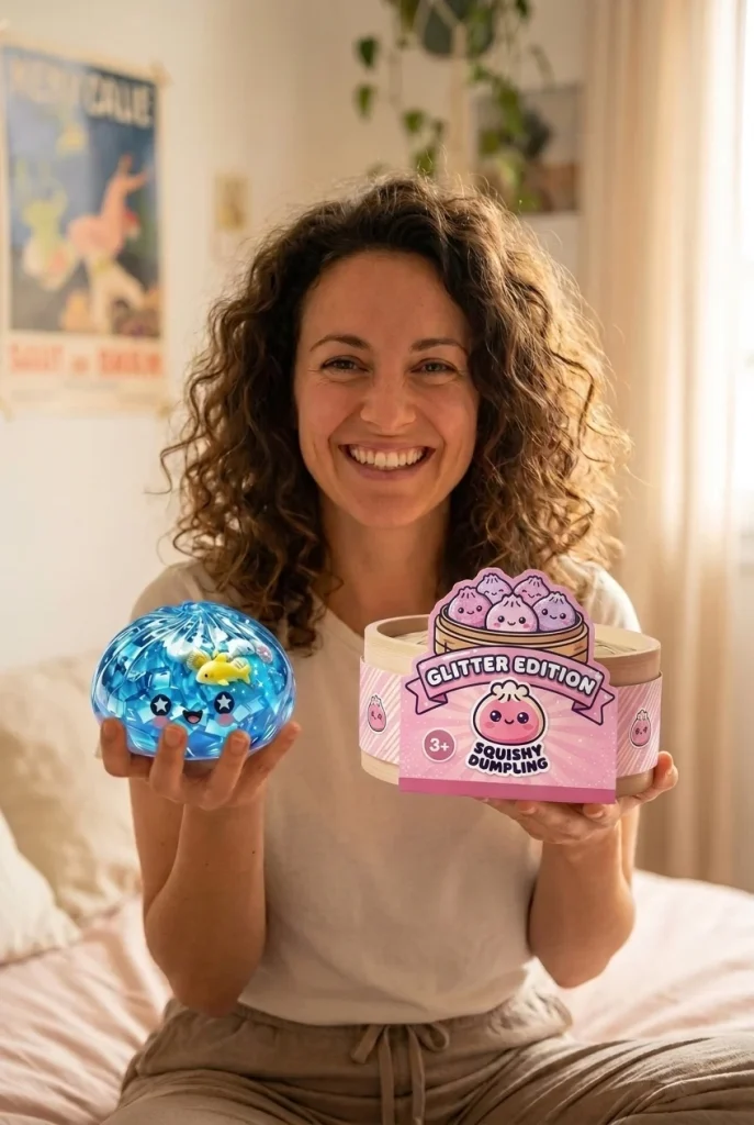 Glitter Dumpling Squishy Ocean Korallrev med sin ask