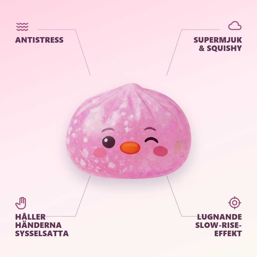 Pingvin Dumpling Squishy Godisrosa — dess fördelar