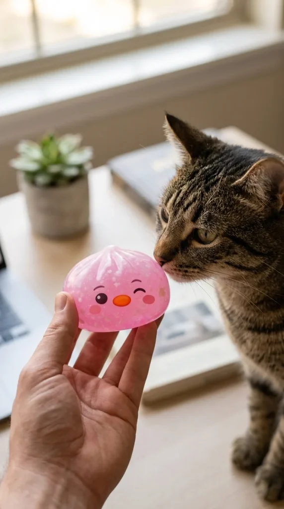 Pingvin Dumpling Squishy Godisrosa med en gosedjursvän