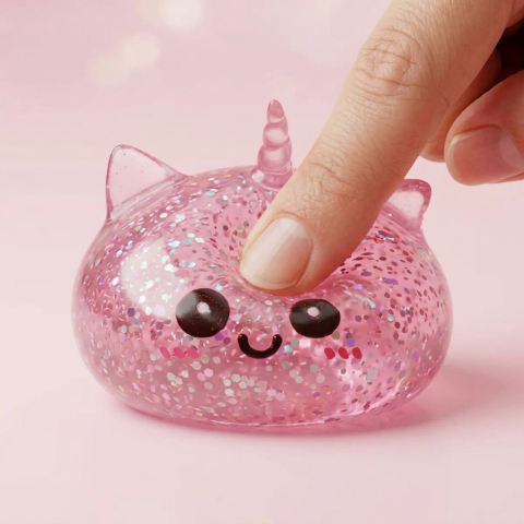 Unicorn Dumpling Squishy Glitter Rosa — slow-rise-effekt, skummet återtar långsamt sin form