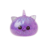 Enhörning Dumpling Squishy Glitter Lila — i klämmet, mjukt slow-rise-skum