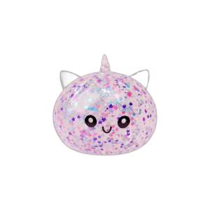 Dumpling Squishy Unicorn Sparkle Vit — i klämmet, mjukt slow-rise-skum