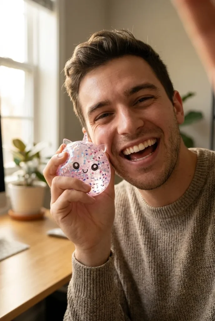 Dumpling Squishy Unicorn Sparkle Vit i vardagen
