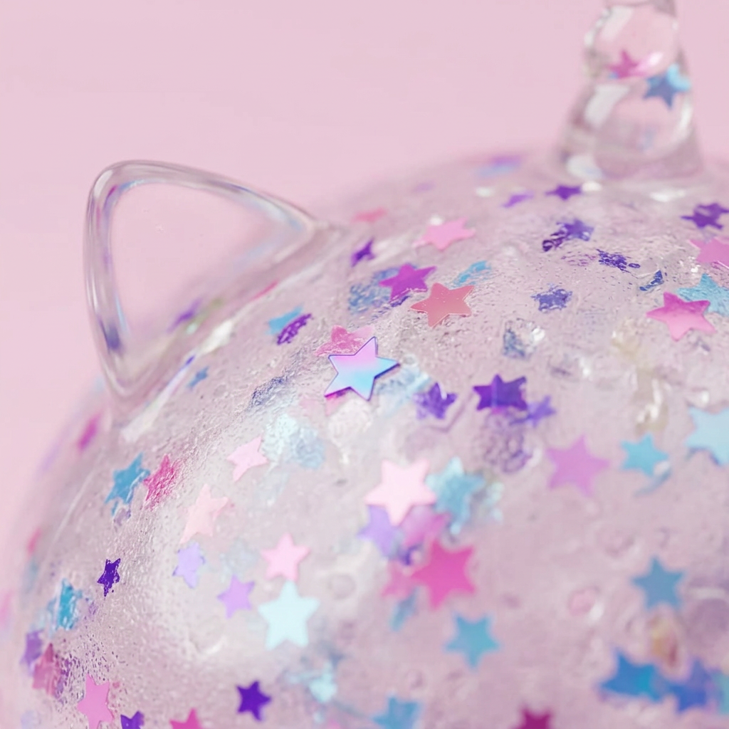 Dumpling Squishy Unicorn Sparkle Vit — närbild på strukturen