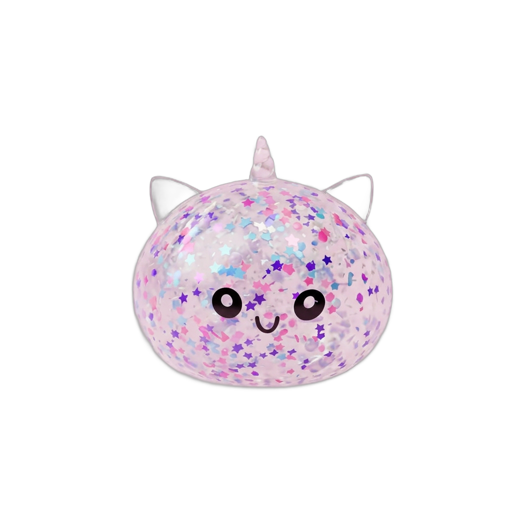 Dumpling Squishy Unicorn Sparkle Vit — i klämmet, mjukt slow-rise-skum