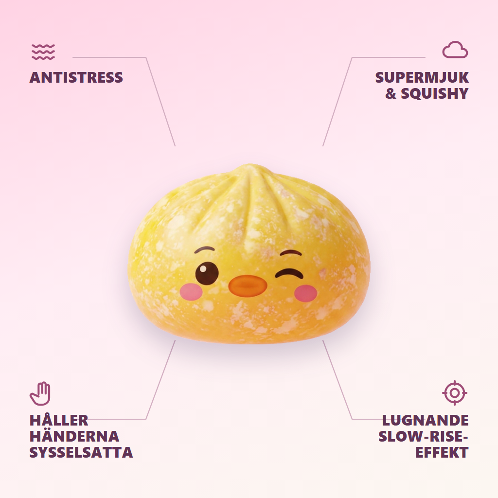 Squishy Dumpling Pingvin Smörgul — dess fördelar