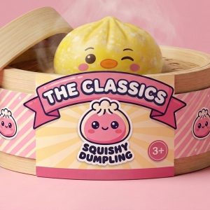 Squishy Dumpling Pingvin Smörgul i sin bambu-ångkorg