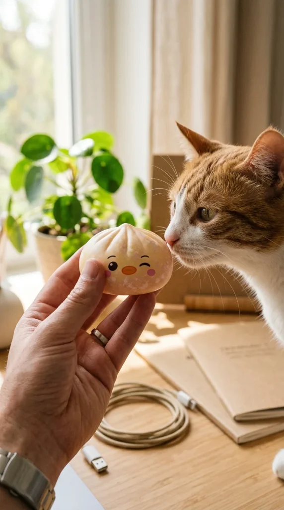 Squishy Dumpling Pingvin Smörgul med en gosedjursvän
