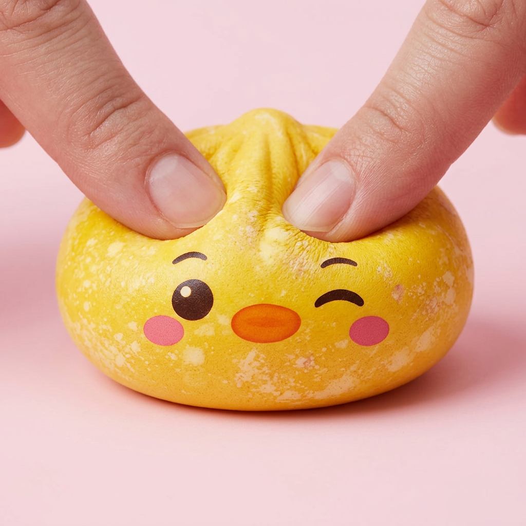 Squishy Dumpling Pingvin Smörgul — slow-rise-effekt, skummet återtar långsamt sin form