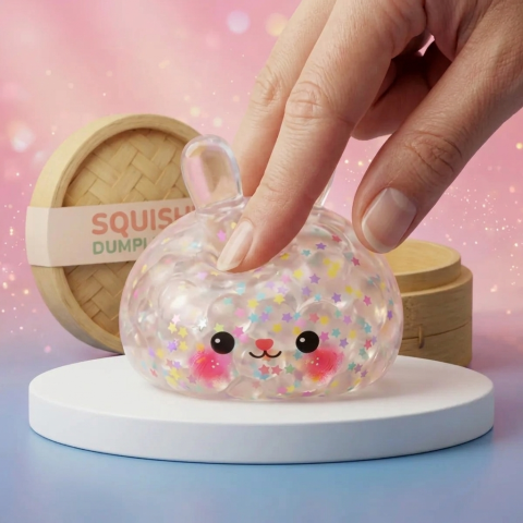 Squishy Dumpling Kanin Konfetti — i klämmet, mjukt slow-rise-skum