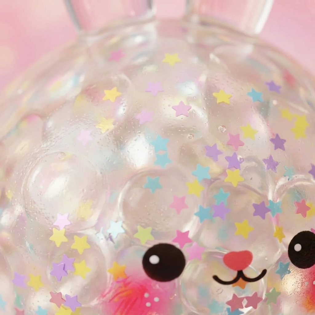Squishy Dumpling Kanin Konfetti — närbild på strukturen