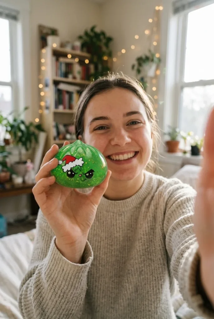 Squishy Dumpling Julgrinch Grön Glitter i vardagen