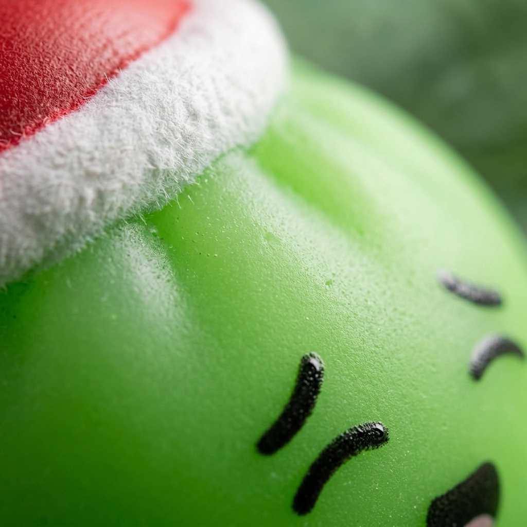 Dumpling Squishy Jultomtemössa Set om 4 — närbild på strukturen