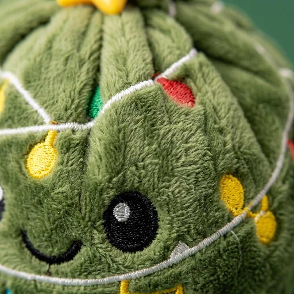 Dumpling Squishy Christmas Tree Glitter — närbild på strukturen